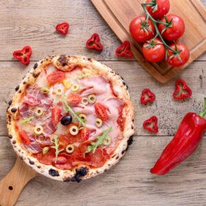 Pizza Jamón y Morrón